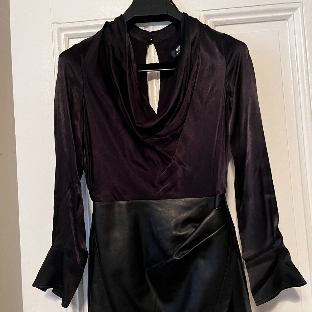 Maeve Plunge Faux Leather Dress